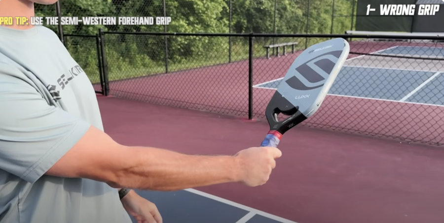 The Eastern Forehand grip is less extreme than a Semi-Western grip